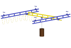 Rendering of Ceiling Mounted Work Station Crane with Festooning